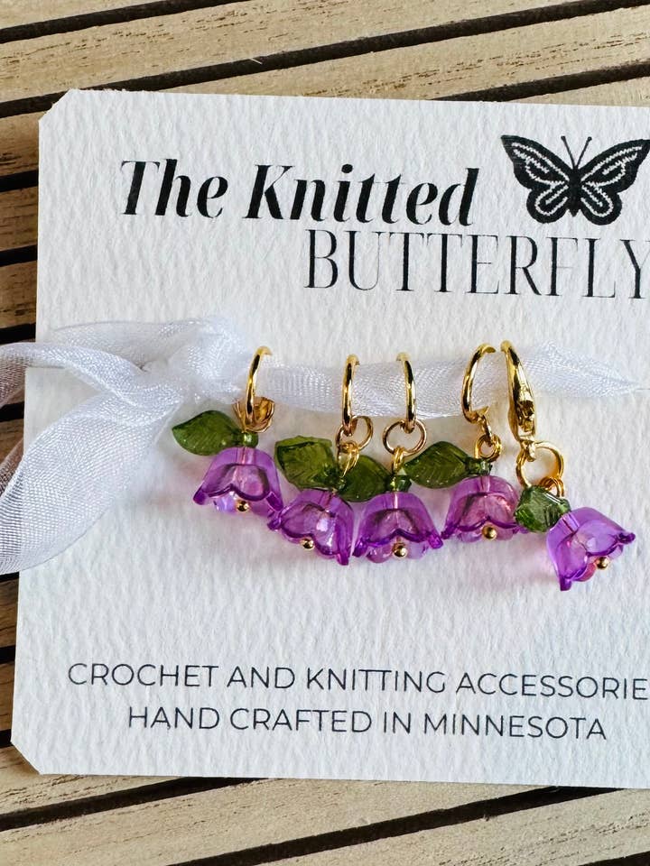 Dainty Little Flowers -Purple for wholesale by The Knitted Butterfly