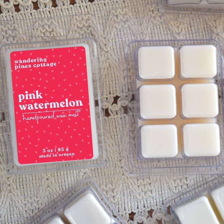 Wandering Pines Cottage - Wholesale Wax Melt - Pink Watermelon Wax Melts Clamshell - 3 oz 3