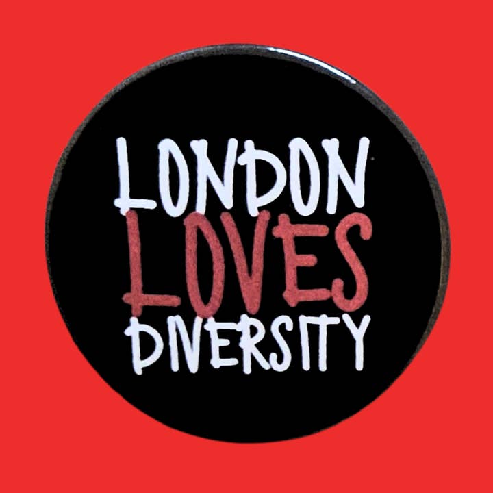 Londons mångfaldsmärken 38mm x 38mm handgjorda nålmärken för wholesale av sent with Pride