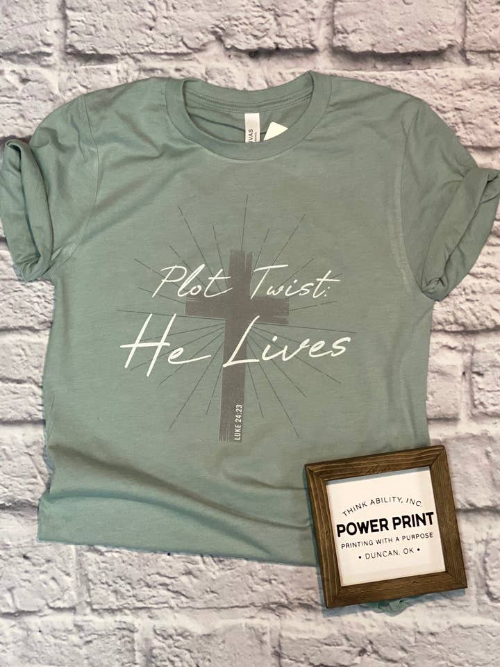 Plot Twist: He Lives - Short Sleeve Tee for wholesale by Think Ability Inc. - Power Print