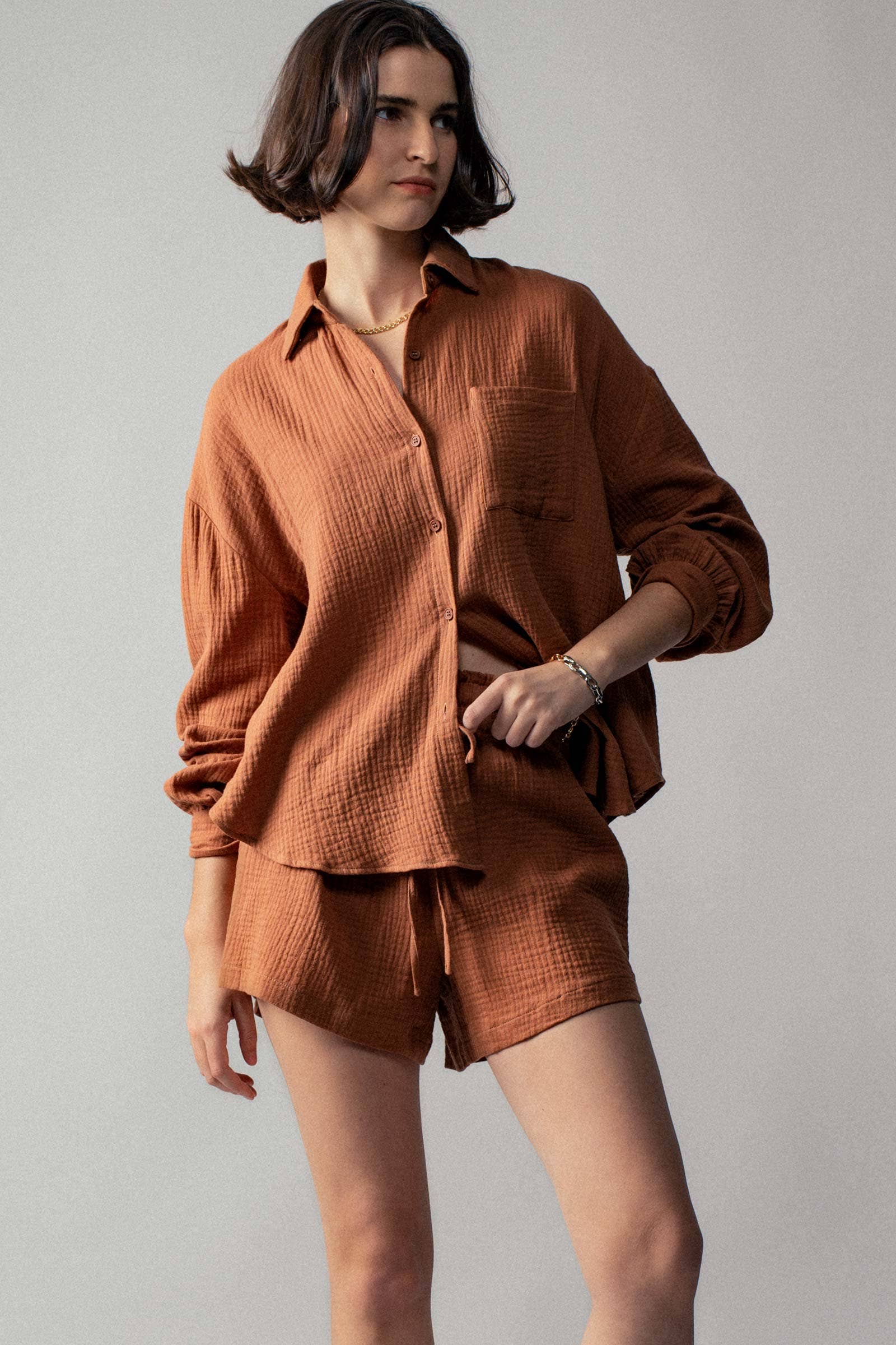 Urban Daizy - Wholesale Lounge Set - Women's - Crinkle Cotton Gauze Resort Button-Up Set26