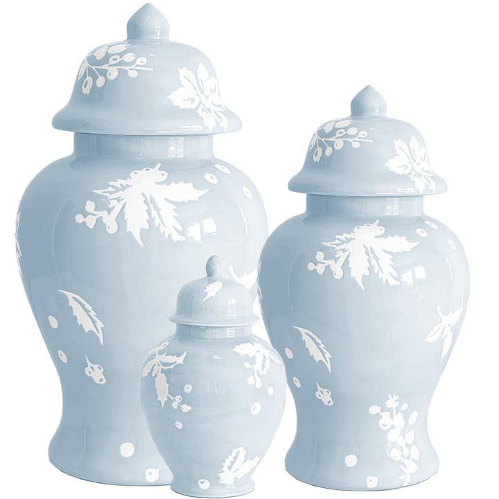 Lo Home | Ruby Clay – wholesale Decorative jar – Deck the Halls Ginger Jars in Hydrangea Light Blue