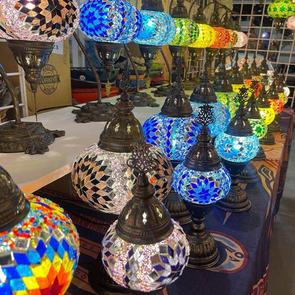 Import Corner - Wholesale Accent/Desk Lamp - 96311-20: BOXED TURKISH MOSAIC NIGHTLIGHT W/ 3"PRESSED SHADE17