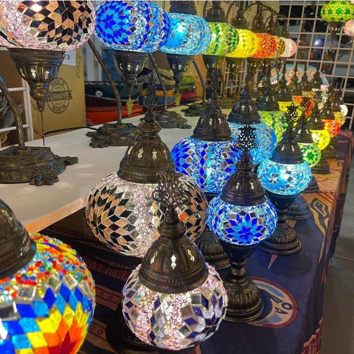 Import Corner - Wholesale Accent/Desk Lamp - 95711-20: BOXED TURKISH MOSAIC GOOSENECK W/ 7" PRESSED SHADE10