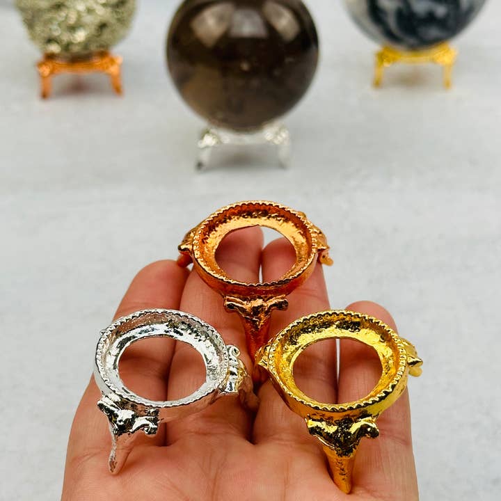 Rock Paradise – wholesale Dekorativt bordsobjekt – Metal Sphere Stand - Crystal Sphere Hållare - Du väljer Fini2