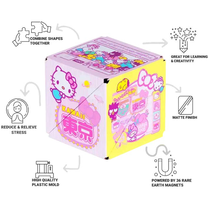 Fun In Motion Toys - Wholesale Puzzle - Kids - Shashibo Hello Kitty 12-pc Magnetic Puzzle Cube STEAM MESH12
