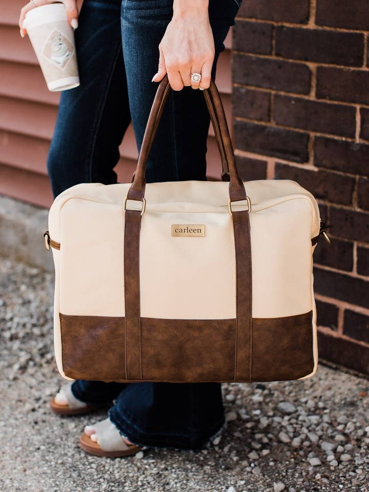 Down to Business Canvas Camera Bag - Cream for wholesale by Carleen Creative