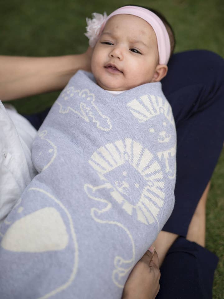 Darzzi – Engroshandel Sengetæppe - Børn og baby – Safari Strikket Baby Blanket2