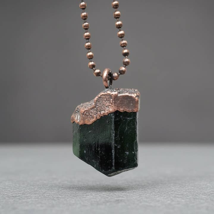 Copper & Black Tourmaline Talisman Necklace - Case of 2 for wholesale by Blackbird & Sage Jewelry