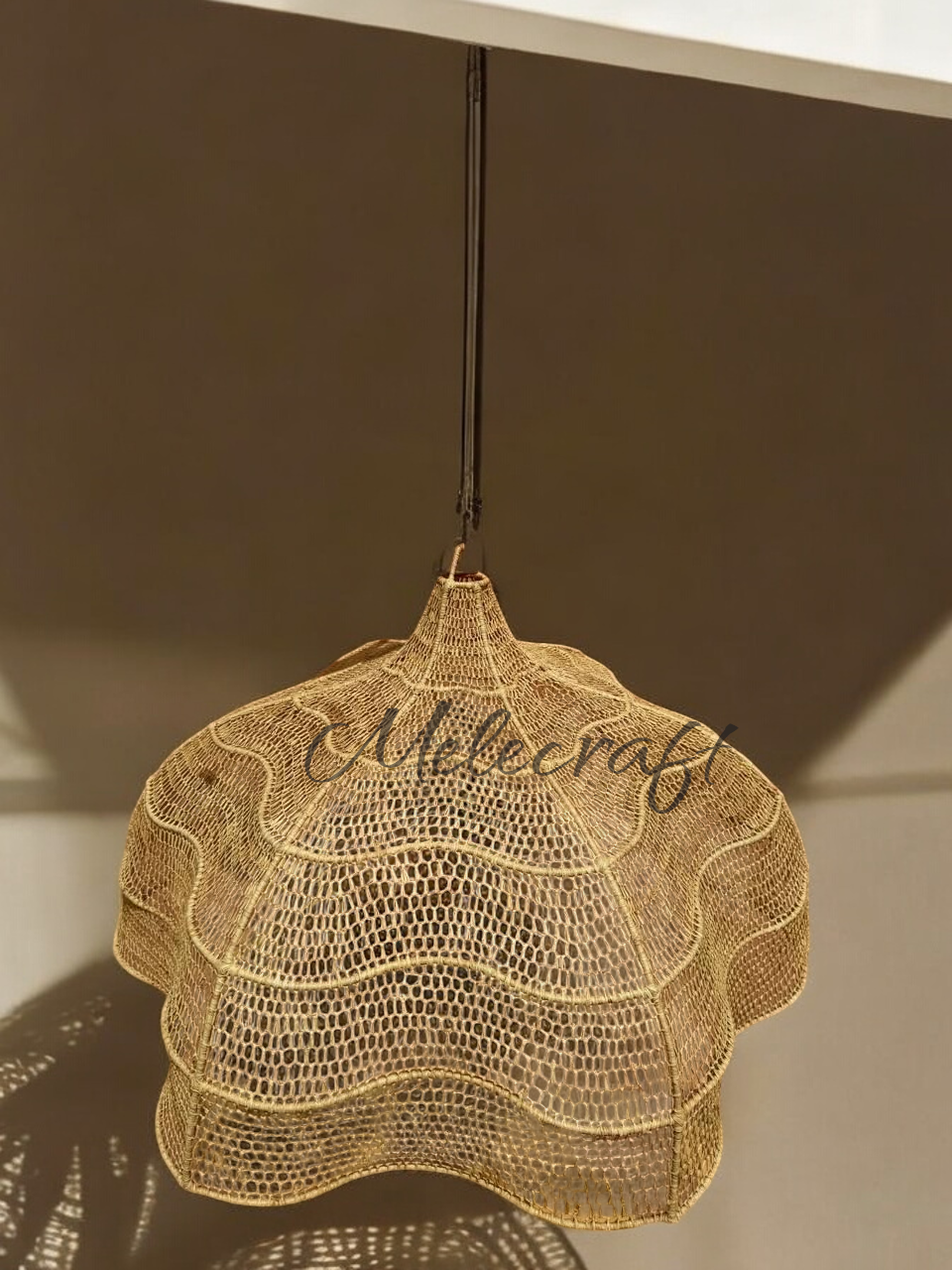 Melecraft - Wholesale Chandelier/Hanging Light - Handmade Wave Rattan Pendant Hanging light Chandelier5