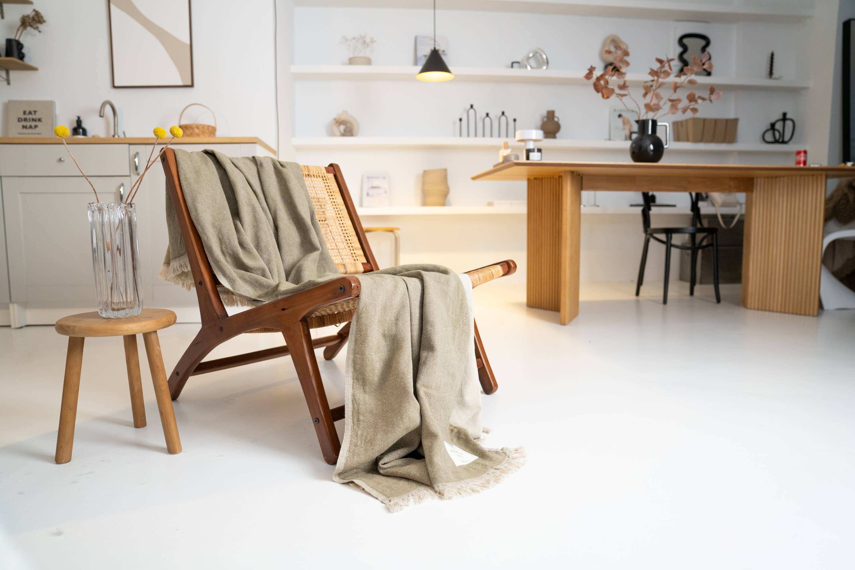 Primitive - Wholesale Decoratiedeken - Barbaresco omkeerbare plaiddeken van linnen W0114