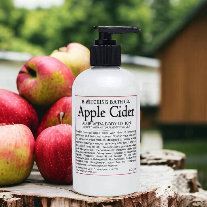 Apple Cider Aloe Vera Body Lotion 8oz. for wholesale by B. Witching Bath Co.