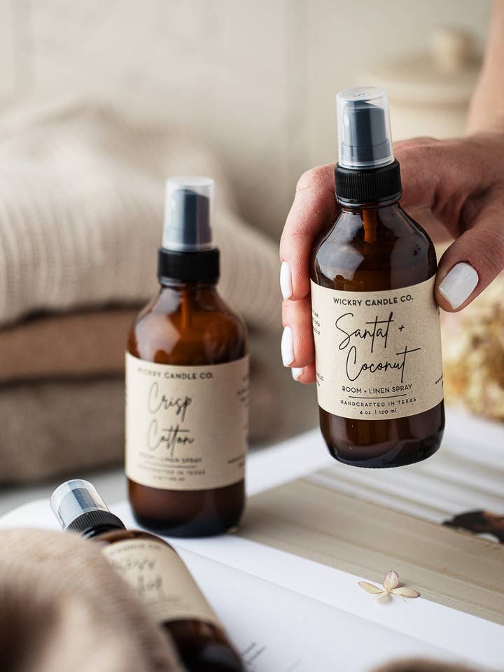 Room & Linen Spray 4oz Air Freshener Fabric & Pillow Mist for wholesale by Wickry Candle Co.