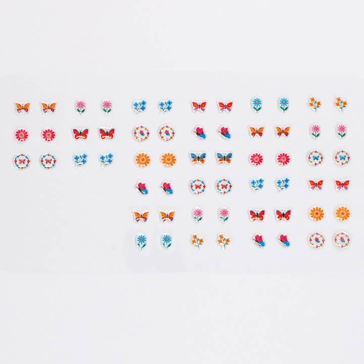 Rex B2B - UK - Wholesale Earrings - Kids - Stick On Earrings (30 Pairs) - Floral Flutter2