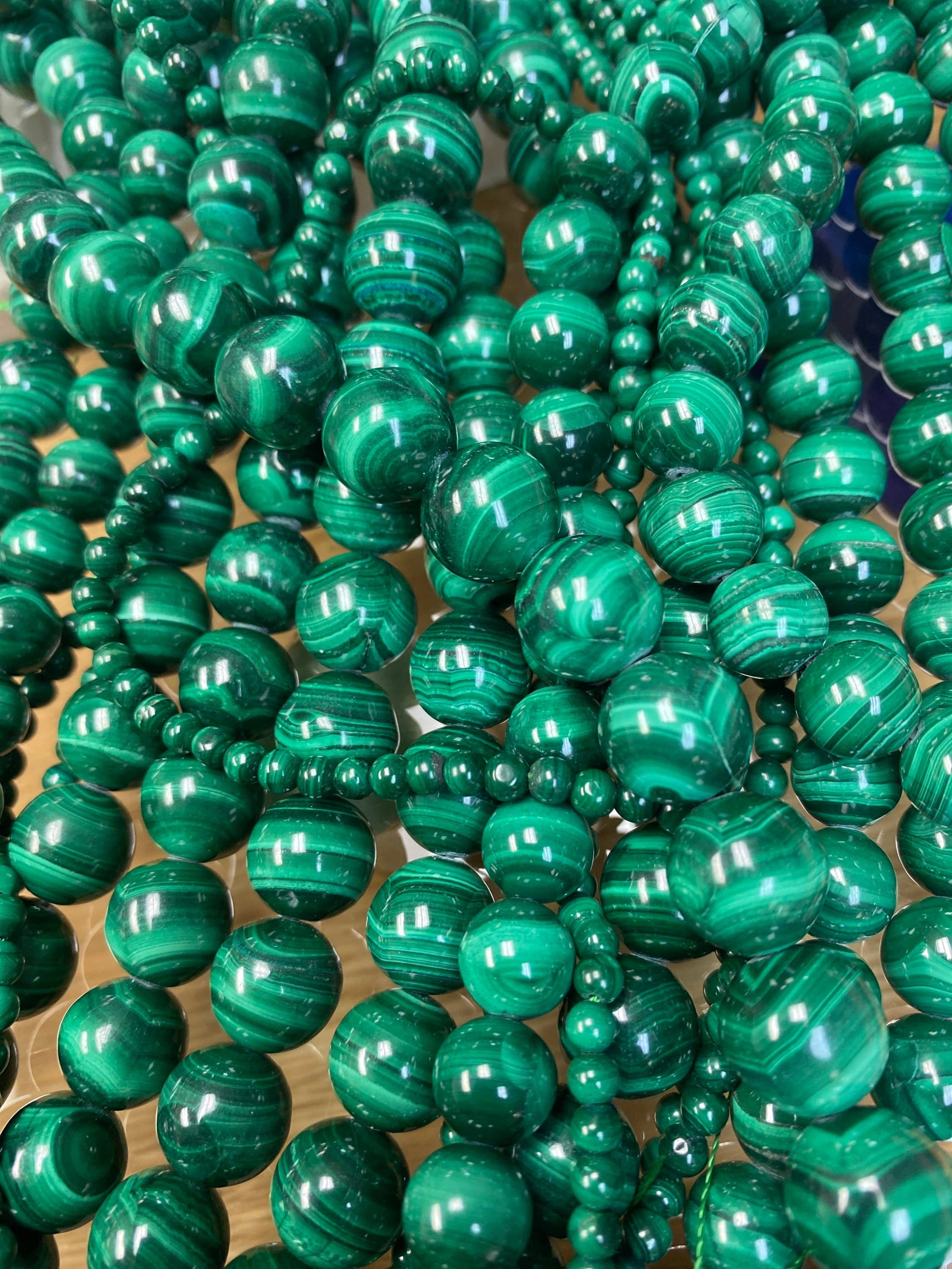 The Bead Bazaar - Wholesale Beads - Natural Real Malachite Beads, Genuine Malachite Beads, Emera3