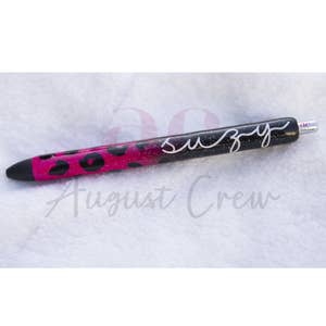 Ballpoint Pen, Handmade of Pink Color Epoxy Resin, Hermes Design