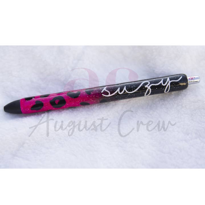 August Crew - Wholesale Pen - Leopard Glitter Pen Epoxy