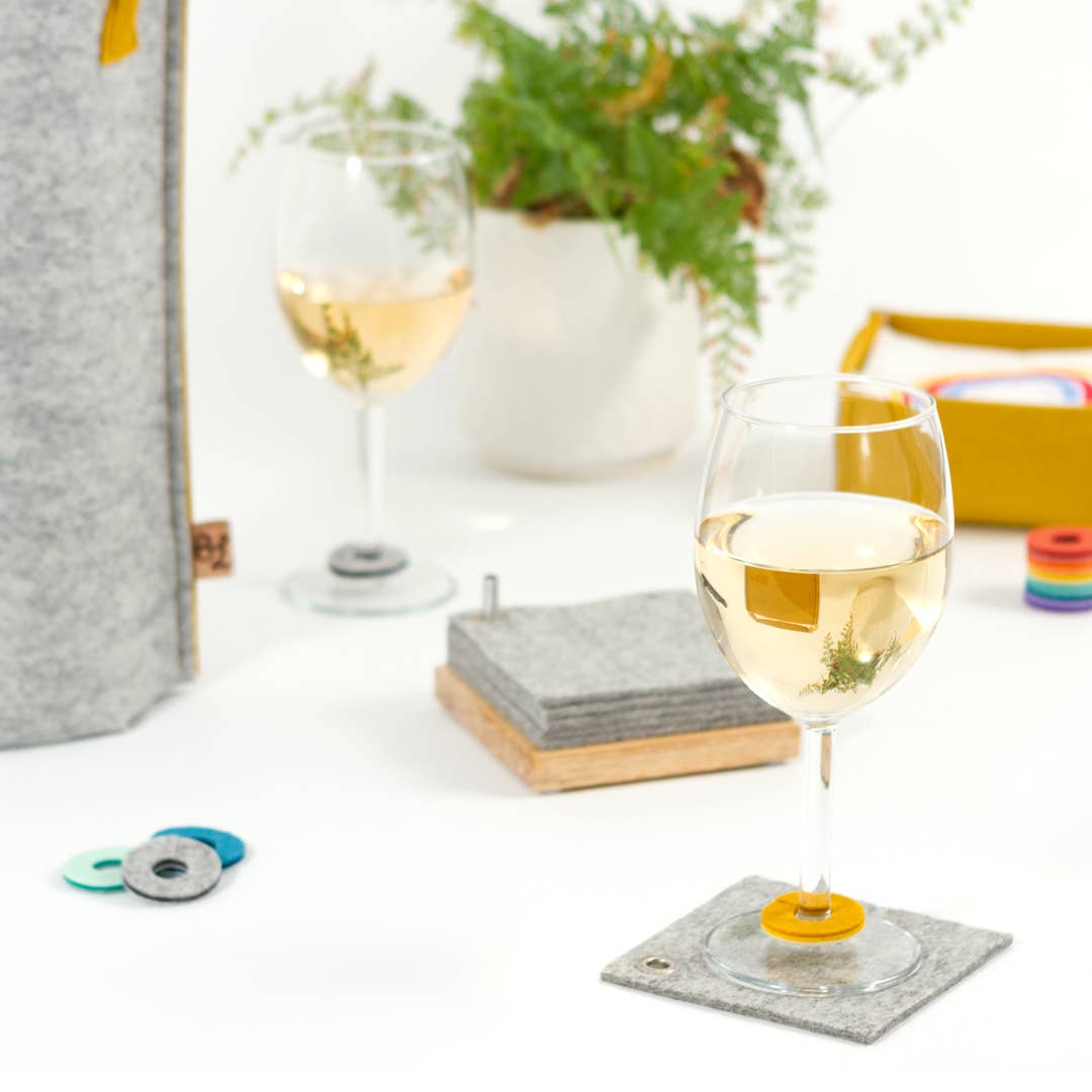 Studio 82° - Wholesale Wine/Cocktail Glass Markers - Rainbow Beverage Markers - Merino Wool Felt - Set of 75