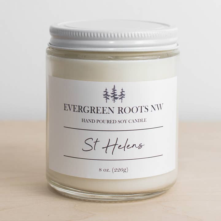 St Helens - Vela de soya 7.6 fl oz para venta al por mayor de Evergreen Roots NW