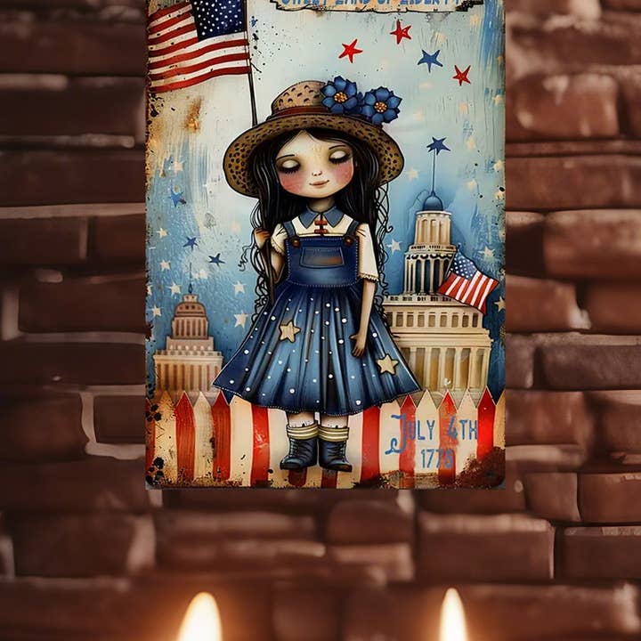 Bad Bunny Designs - Wholesale Sign - Sweet Land of Liberty Girl Metal Sign 1