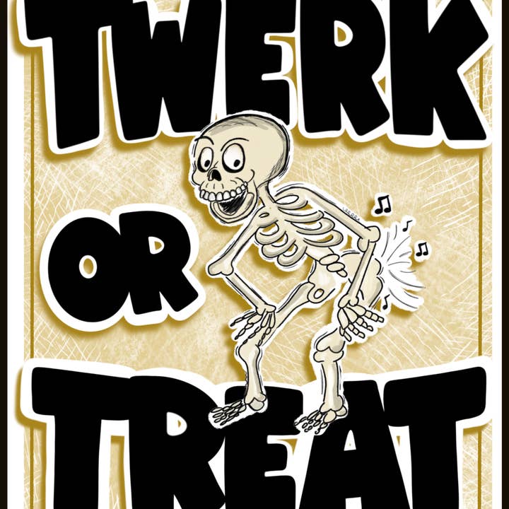 Kransbord, Halloween - Twerk Or Treat 8x10"Metalen bord DECO voor wholesale door DecoExchange