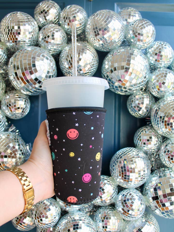 Smiles and Sparkles Coffee Sleeve for wholesale by Jelly Melly