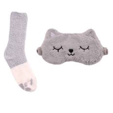 ANIMAL SET MASK & SOCKS - 2 COL. - WOMEN - MBS01339-B for wholesale by MB SMERWICK SA