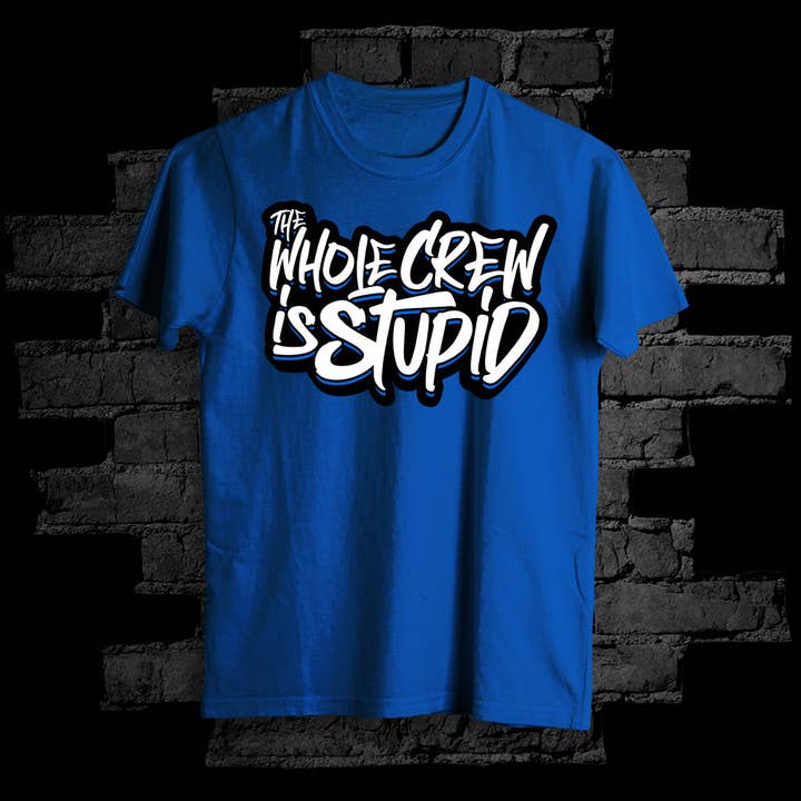 De hele bemanning is stom - blauw voor wholesale door The Hood Good Store