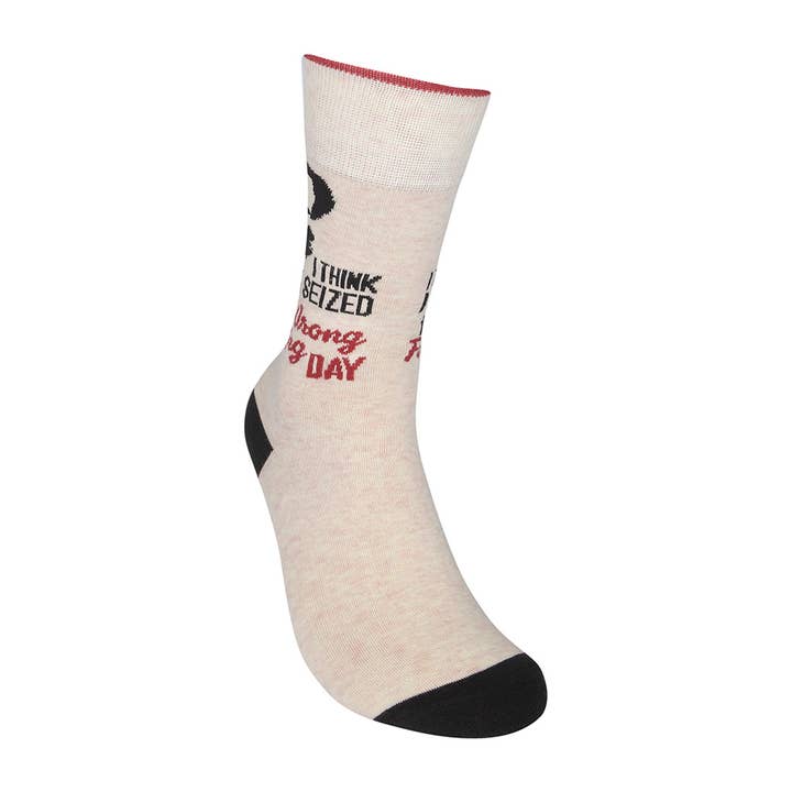 Funatic - About Face Designs - Nice Enough Merch Co - Wholesale Socks - Unisex - I Seized The Wrong Fucking Day Socks - Closeout | Funatic2