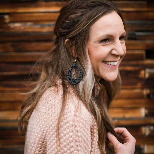 Steel & Clover - Wholesale Dangle Earrings - Valhalla Hoop Wooden Earrings3