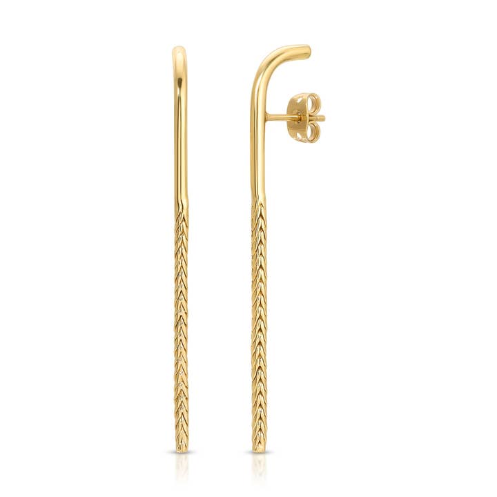 Suspension Chain Earring, Gold, Rose Gold, or Silver for wholesale by Glamrocks Jewelry