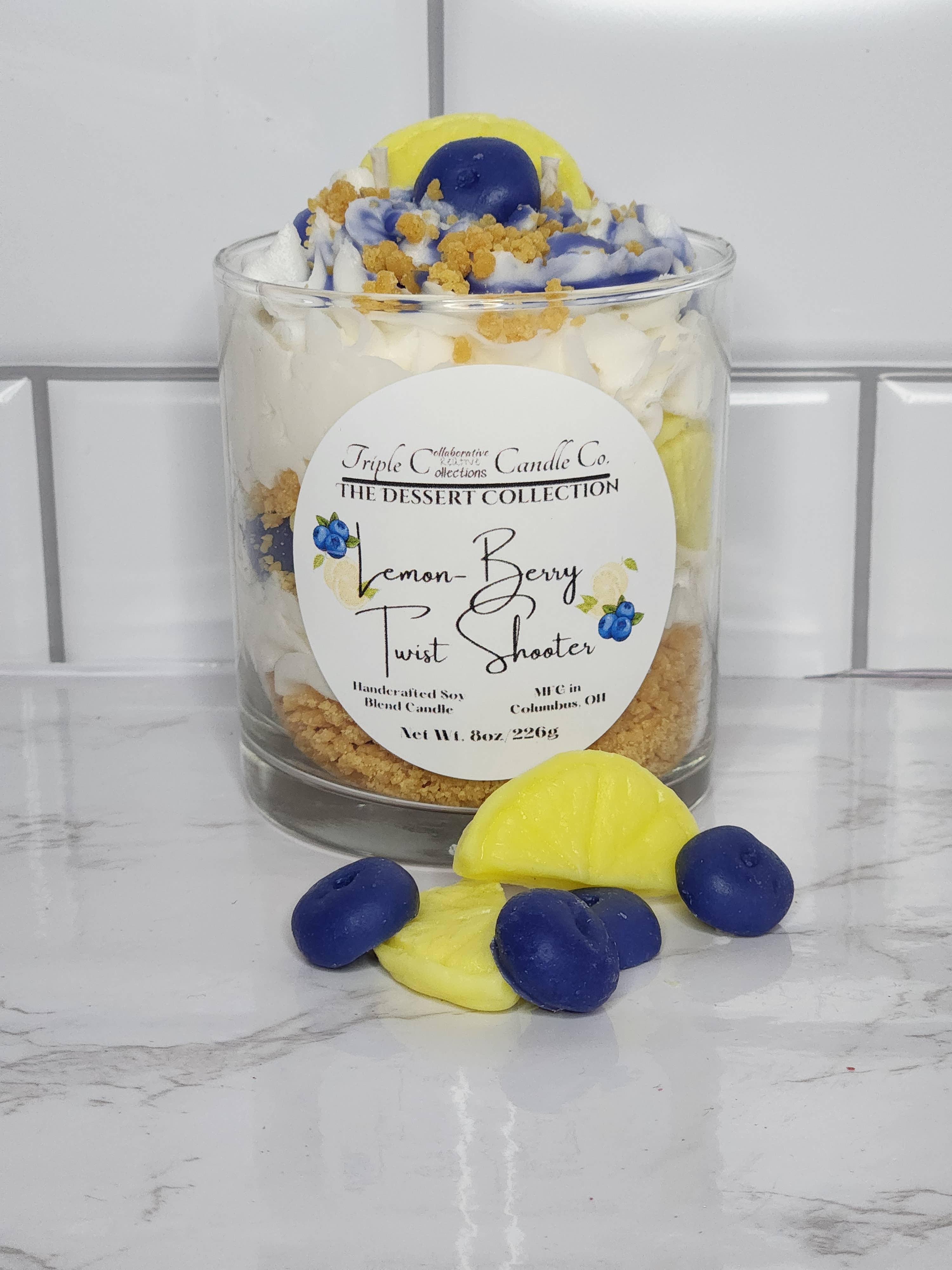 Triple C Candle Company - Wholesale Novelty Candle - Lemon Berry Twist Dessert Shooter