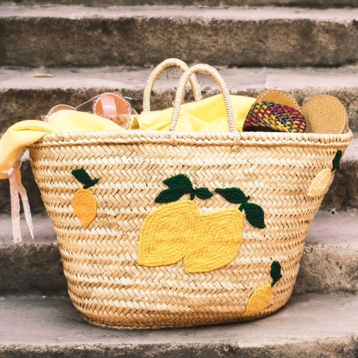 Lemon Strandtaske - Italiensk mulepose - Lemon Italy Tote for engroshandel hos King Of Handmade