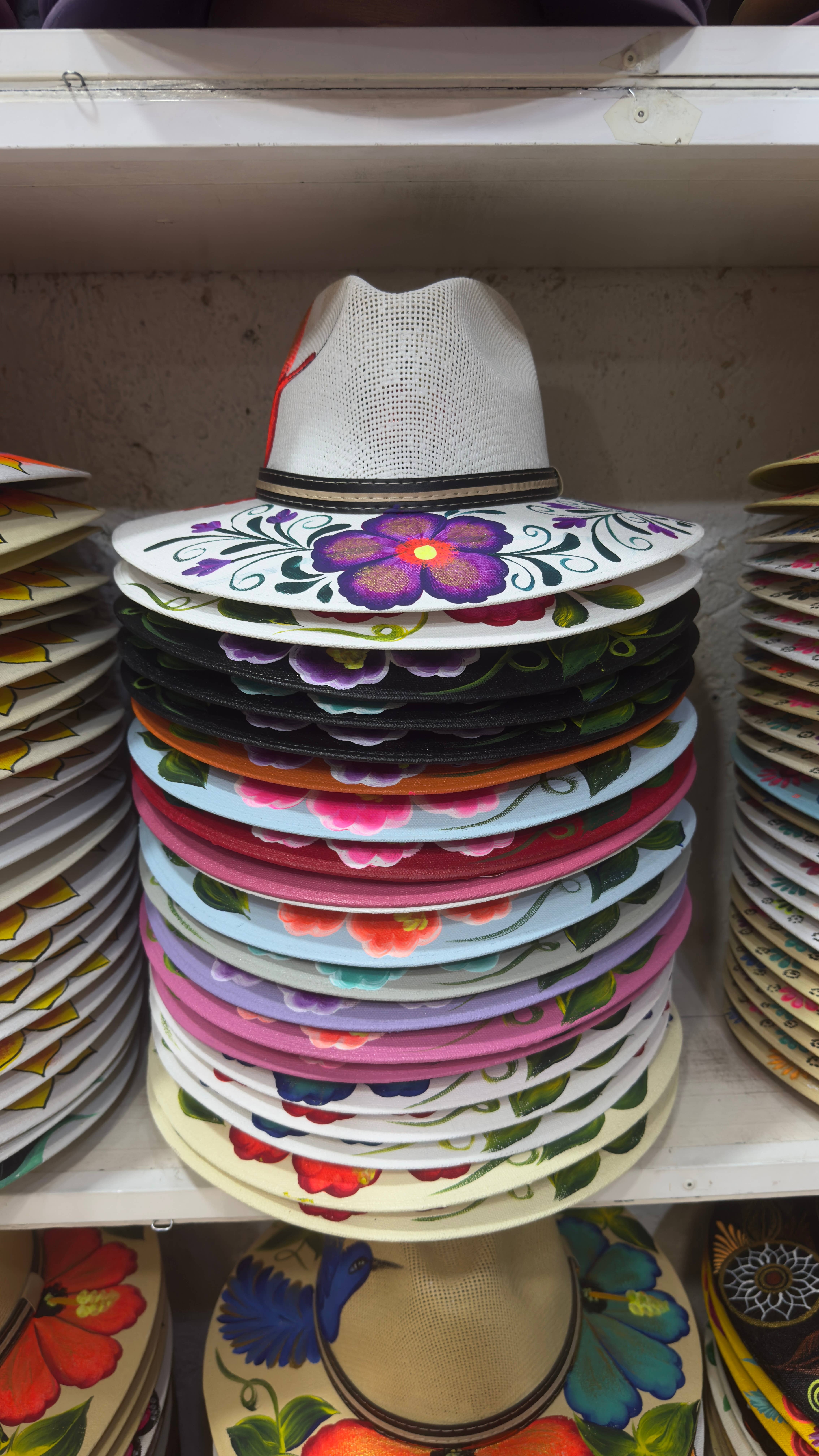 GMCE Global Trading, LLC - Wholesale Fedora - Unisex - Floral Hand-Painted Palm Straw Fedora Hat 9