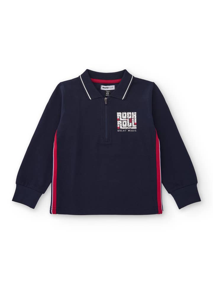 tuc tuc - Wholesale T-Shirt - Kids - Navy blue polo shirt for boy with rocker print