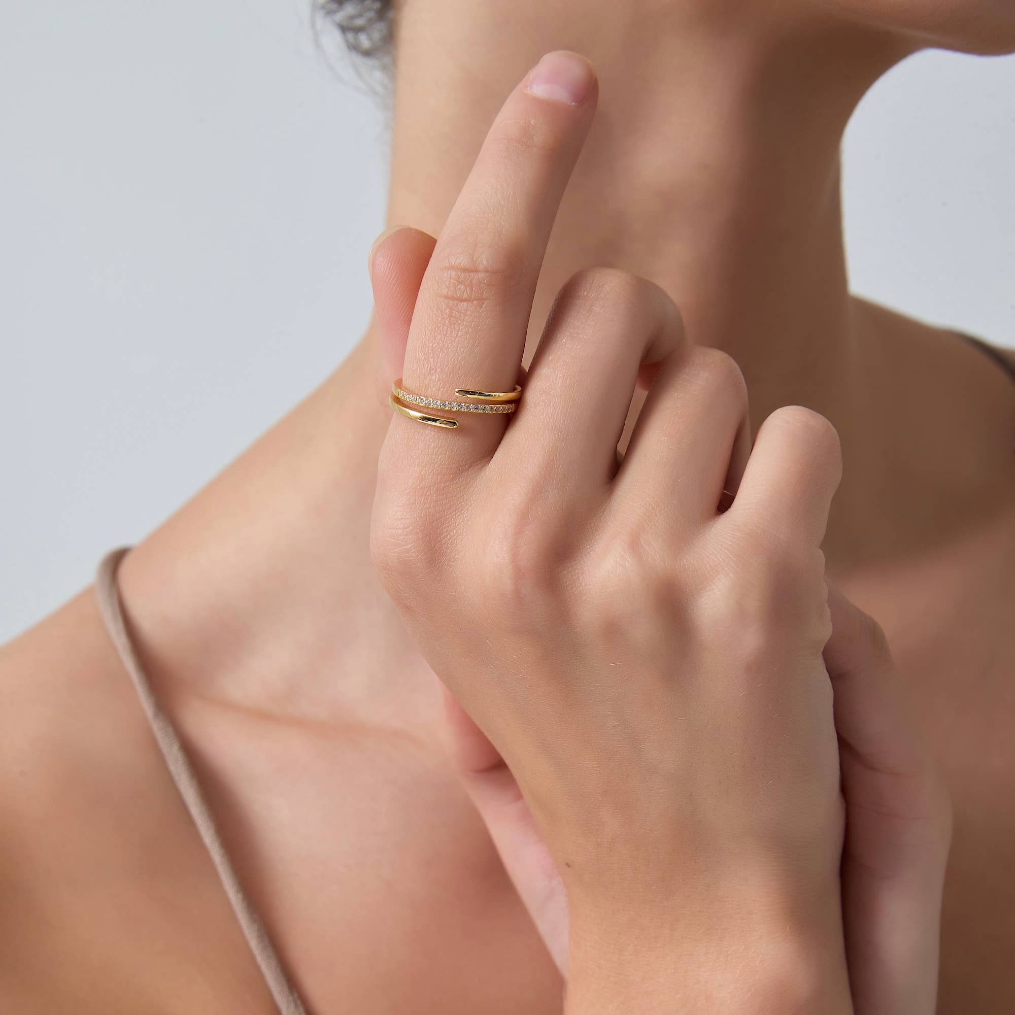 Perimade & Co. LLC - Wholesale Multi-Stone Ring - Three Row Stacking Spiral Wrap Ring in 925 Sterling Silver1