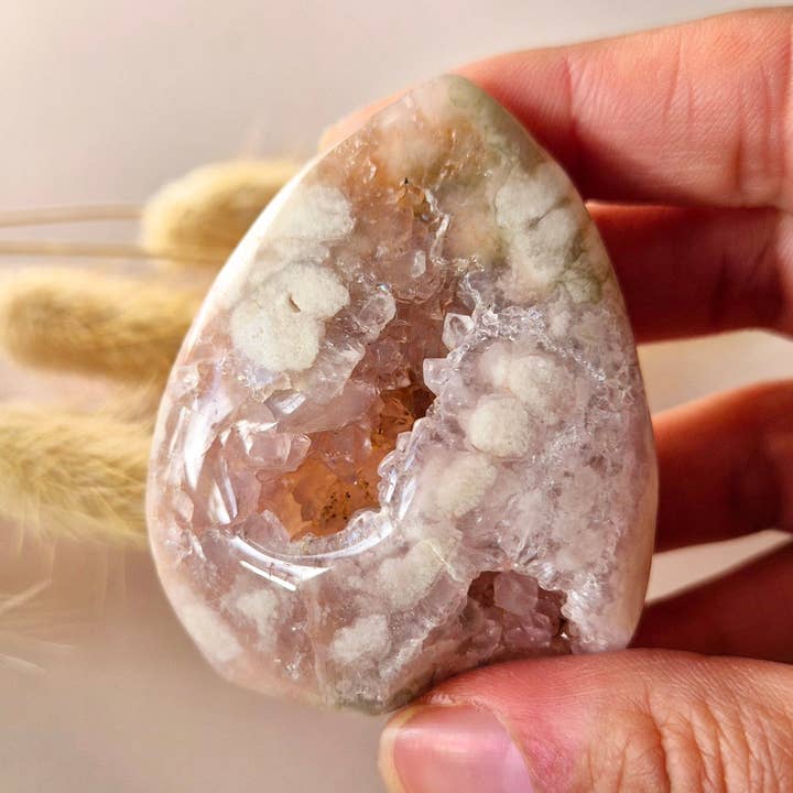 Moonlight Gemstones - Wholesale Spiritual Stone/Crystal - Gemstone Druzy Pink Amethyst flame 57g (Pink Amethyst)0