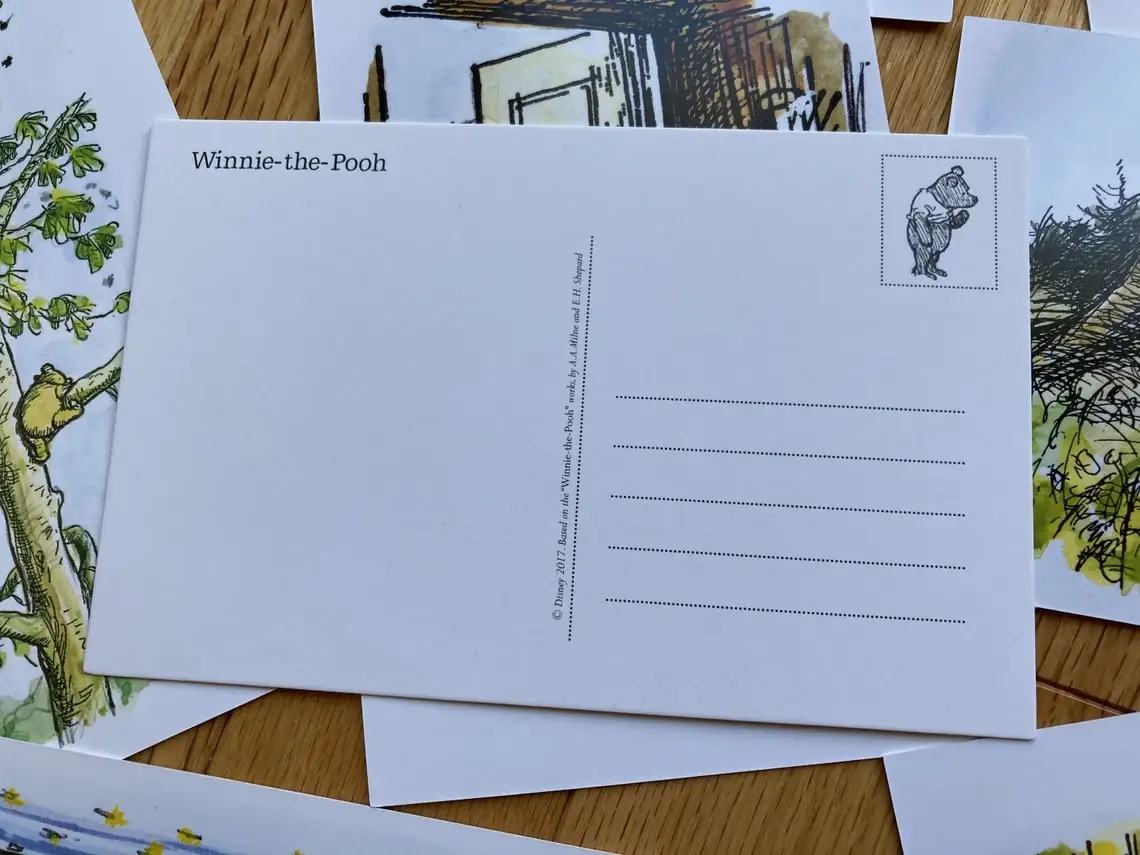 Magnifique Hearts - Wholesale Postcard Set - World of Winnie The Pooh, Postcards, Vintage Styled, 4X6 in1