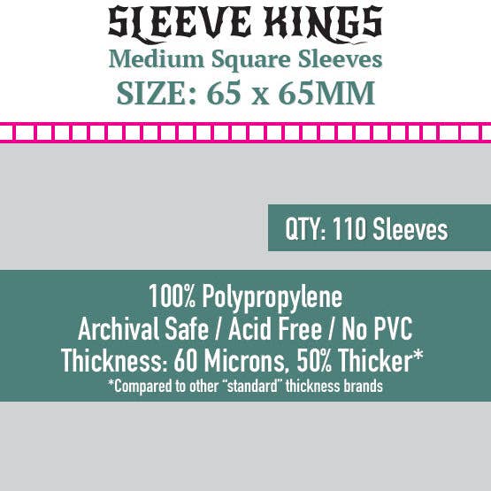 Mayday Games - Vente Jeux de cartes - Manchons carrés moyens (65 x 65 mm), paquet de 110, 60 microns SKS-8841