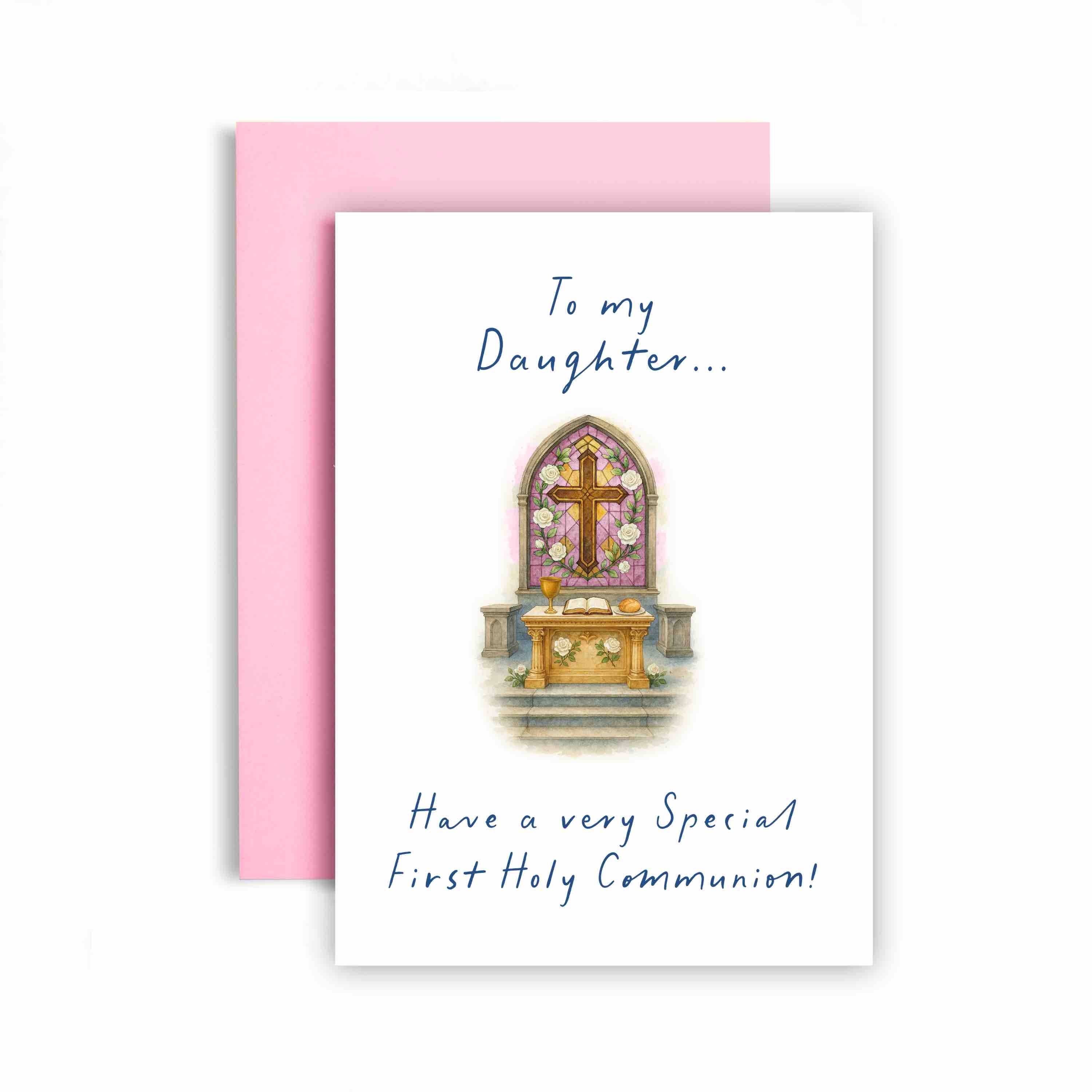 Huxters – wholesale Religious card – On a Special first Holy Communion Gold Chalice Card15