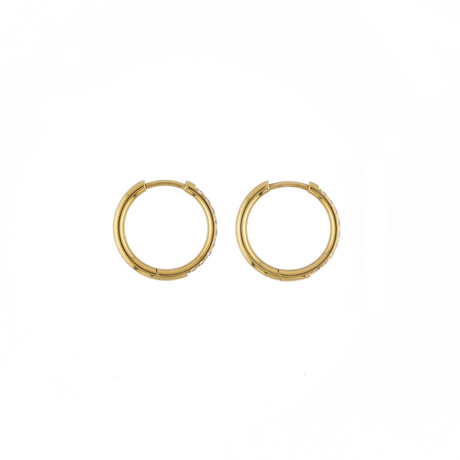 Brenda Grands Jewelry - Wholesale Hoop Earrings - Waterproof Gold 18mm Diamond Hoops2