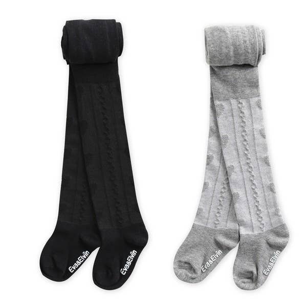 Girls Tights Twisted Heart - Black for wholesale on Faire
