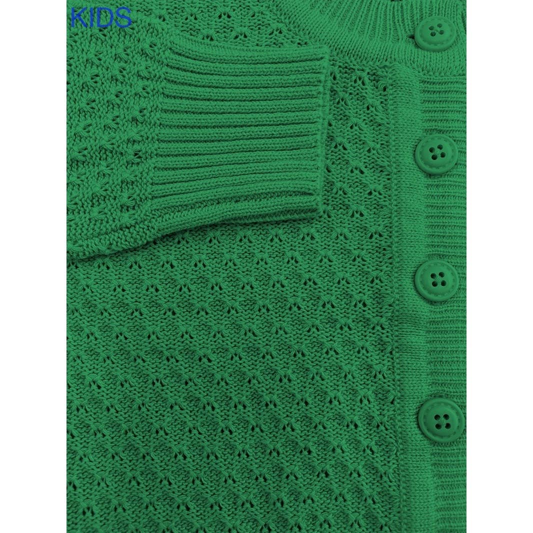 Mak - Vendita all'ingrosso Cardigan - Bambini - Cardigan corto all’uncinetto per bambina con bottoni vintage MK3514KID26