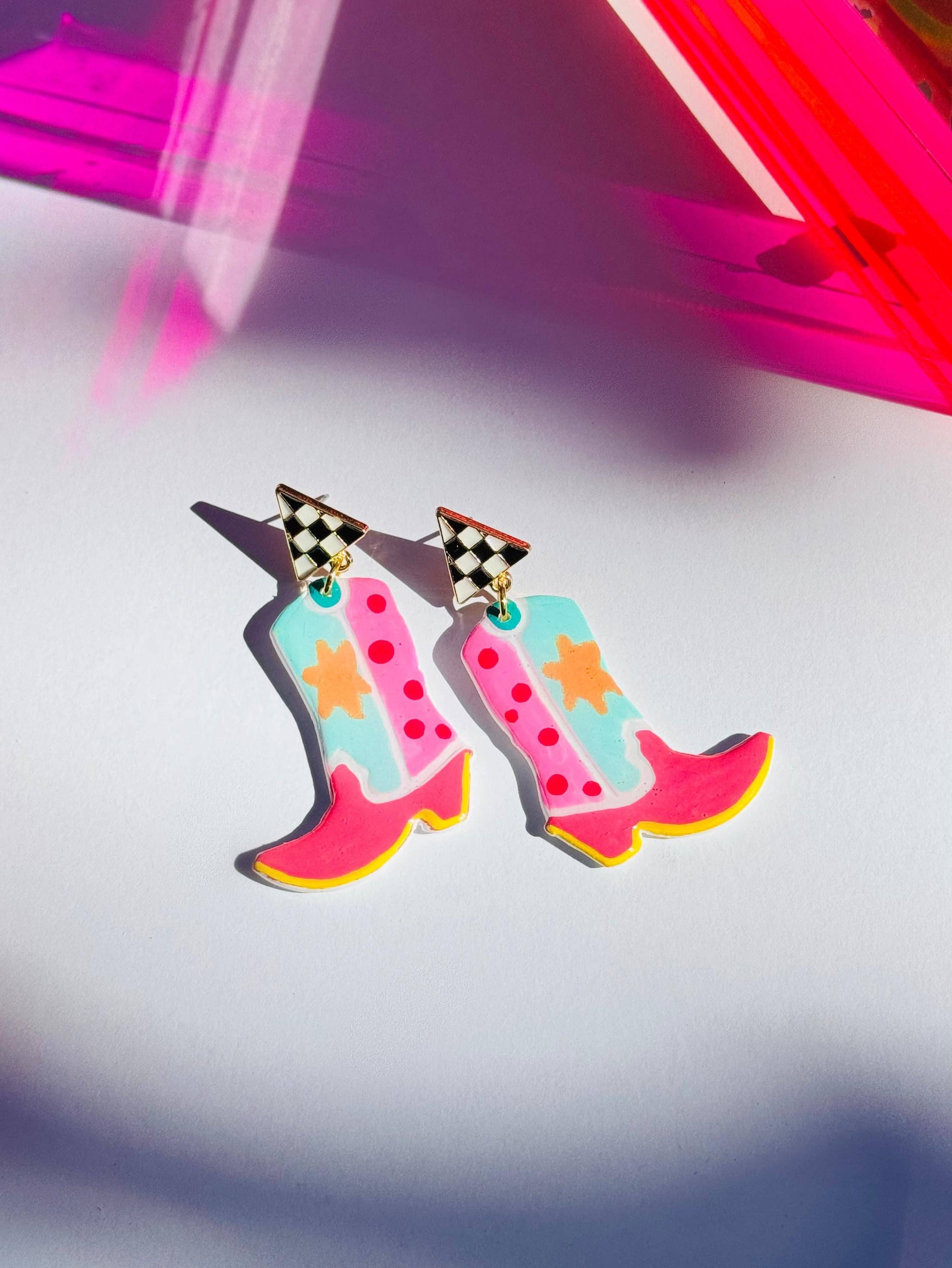 Delaney and Blu – Großhandel Ohrhänger – Sonnen-Cowboystiefel