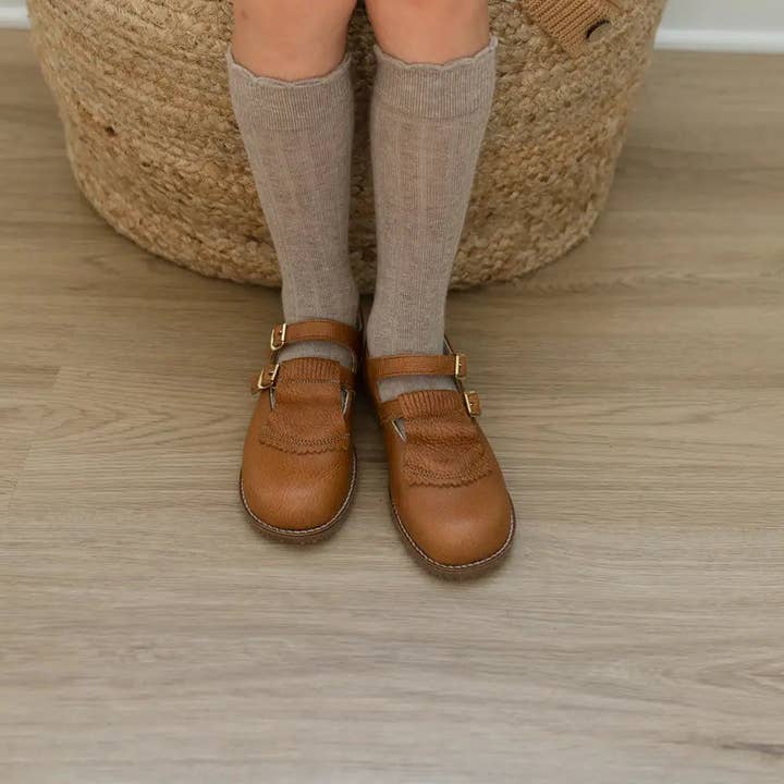 Zimmerman Shoes - Wholesale Dress Shoes - Kids - Kiltie T-Strap - Cognac3