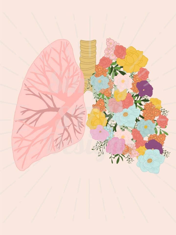 Flower Lungs 5x7 Art Print | Matte photo paper STEM wall decoration for wholesale by Simply STEM Designs