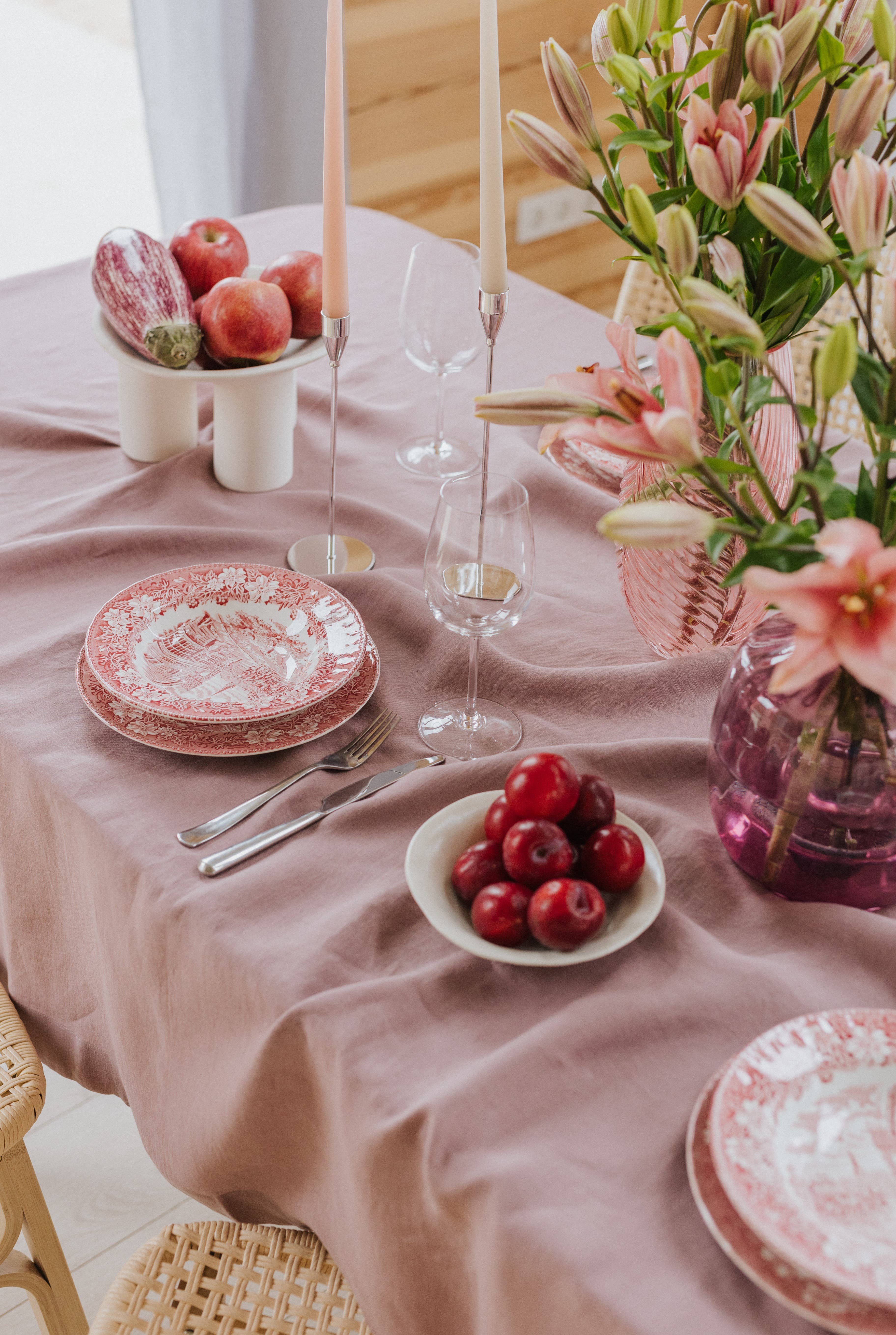 Linen Spells – Großhandel Tischdecken – Woodrose Leinen-Tischdecke4