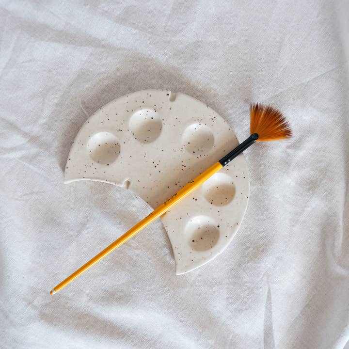 Little Lily Pottery - Wholesale Palette/Mixing Tray - Crescent Artist Palette | Ceramic Paint Palette3