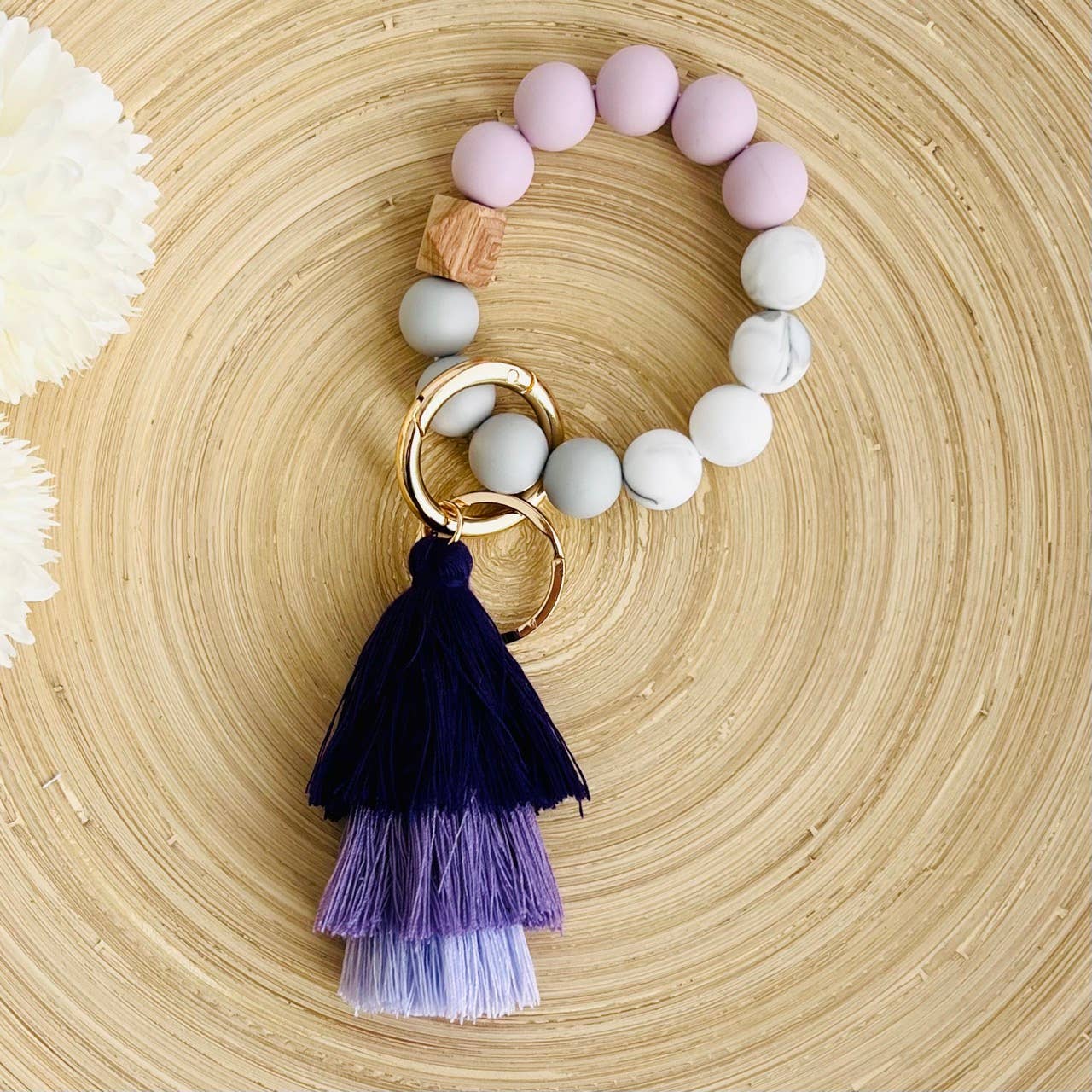 Tiny Gift Society - Wholesale Keychain Bracelet - Bangle Keychain | Silicone Wristlet Key Ring | Ombre Tassel1