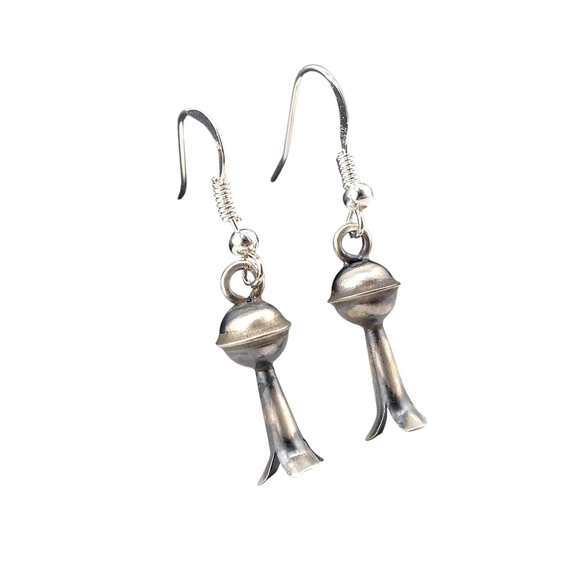 Select Lines - Wholesale Dangle Earrings - Lenora Garcia Sterling Silver Navajo Squash Blossom Short Dangle Earrings1
